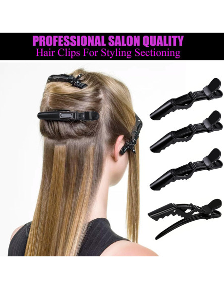 10 Clips de Pelo Cocodrilo Rabetly - Dientes Anchos, Negro 10 Clips de Pelo Cocodrilo Rabetly - Dientes Anchos, Negro
