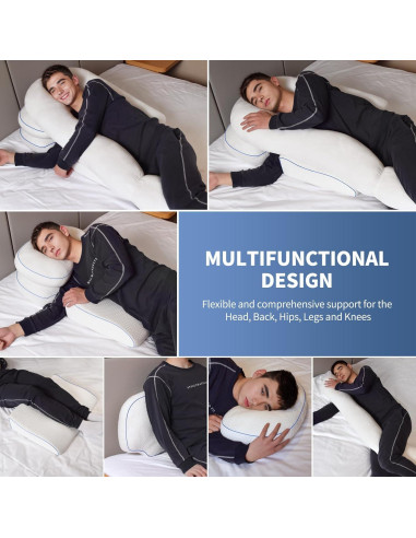 Juego de 4 almohadas Swaycy para dormir de lado - Alivio hombros