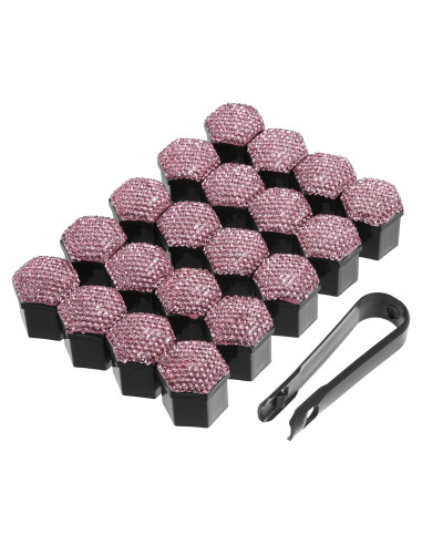 Cubiertas de Tuercas de Rueda X AUTOHAUX 21mm Rosa 20pcs