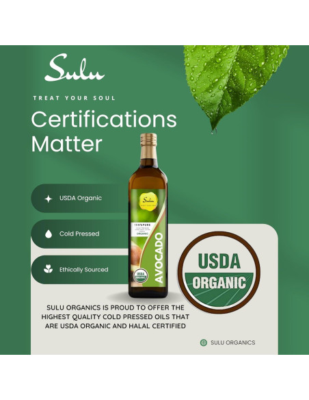 Aceite de Aguacate Orgánico SULU 473 ml Prensado en Frío Aceite de Aguacate Orgánico SULU 473 ml Prensado en Frío