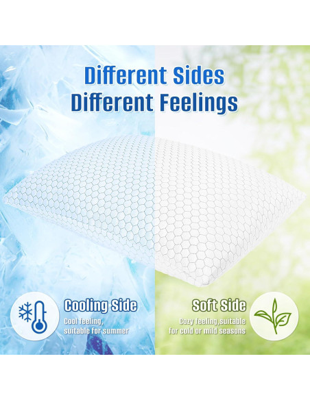 Almohadas de Espuma de Memoria CushyOasis 2 Piezas Queen Gris Almohadas de Espuma de Memoria CushyOasis 2 Piezas Queen Gris