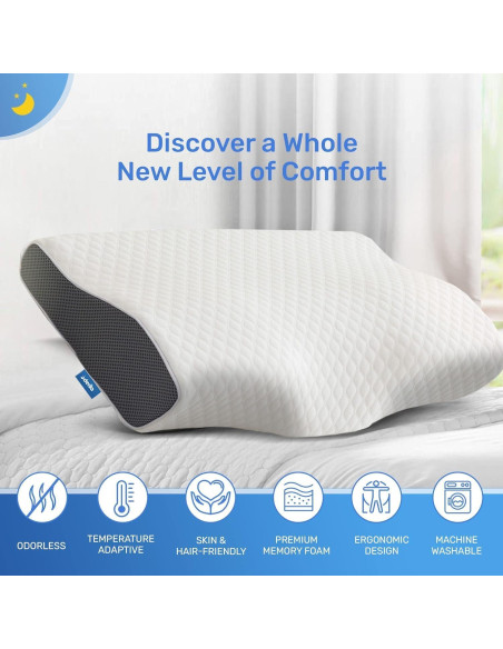 Almohada Cervical Derila Queen Espuma Viscoelástica Blanca Almohada Cervical Derila Queen Espuma Viscoelástica Blanca