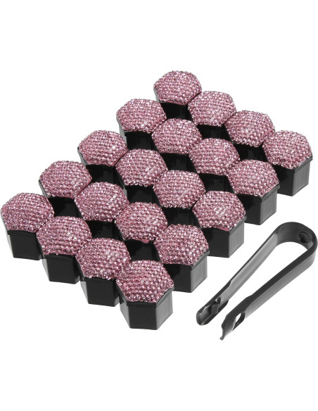 Cubiertas de Tuercas de Rueda X AUTOHAUX 21mm Rosa 20pcs Cubiertas de Tuercas de Rueda X AUTOHAUX 21mm Rosa 20pcs