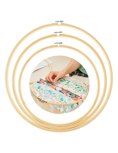 Set de Aros de Bordado de Madera CroBlissful 3 Pcs 30.5/35.6/40.6 cm