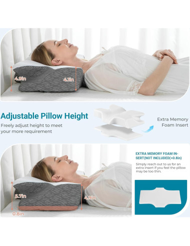 Almohada Cervical Elviros Queen Espuma con Memoria Gris