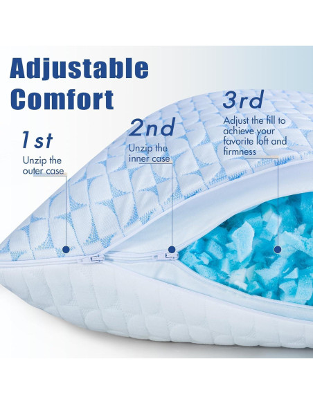 Almohada Ajustable QUTOOL de Espuma Viscoelástica Queen Almohada Ajustable QUTOOL de Espuma Viscoelástica Queen