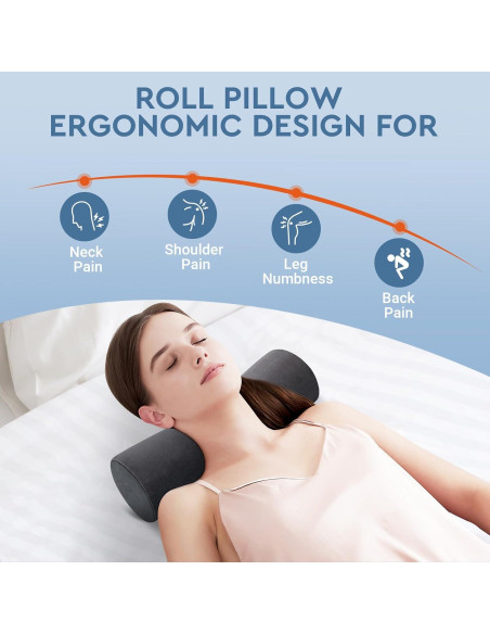 Almohada Cervical SereneCloud Cilíndrica 44,2x10,2cm Almohada Cervical SereneCloud Cilíndrica 44,2x10,2cm