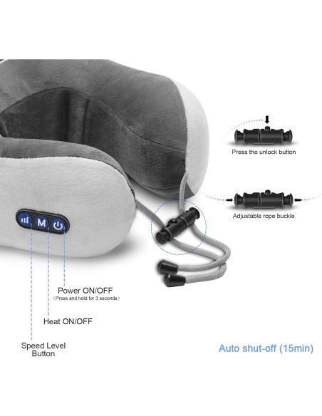 Almohada de Cuello Eléctrica XSWQDLQ con Calefacción y Masaje Almohada de Cuello Eléctrica XSWQDLQ con Calefacción y Masaje