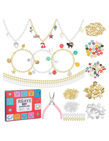Kit de Fabricación de Pulseras RQAYE 330 Piezas DIY Joyería