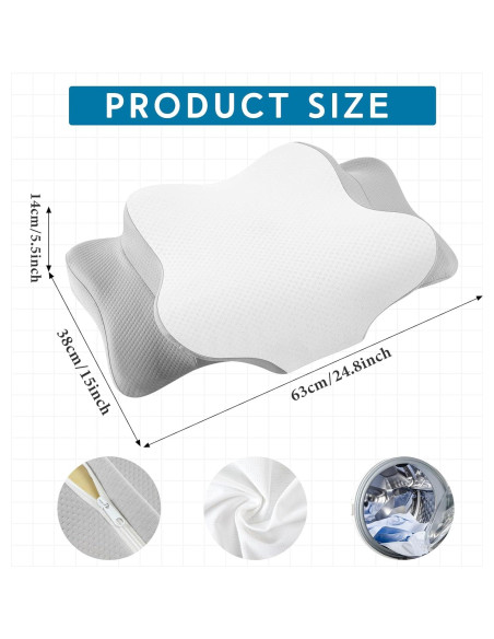 Funda de Almohada Cervical HunnmingRe Ergonomica 63x38 cm Funda de Almohada Cervical HunnmingRe Ergonomica 63x38 cm