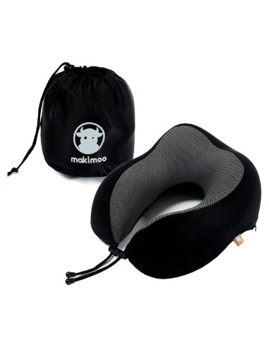 Almohada de Viaje Makimoo Espuma Viscoelástica Negra