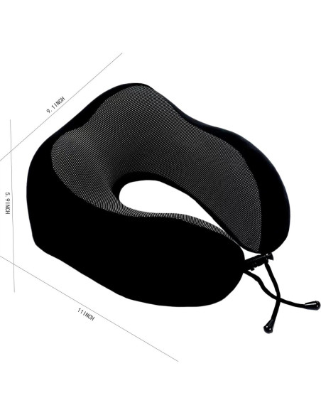 Almohada de Viaje Makimoo Espuma Viscoelástica Negra Almohada de Viaje Makimoo Espuma Viscoelástica Negra