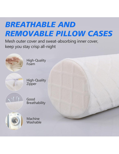 Almohada Cilíndrica Cozyhealth Espuma Viscoelástica 8.8 oz