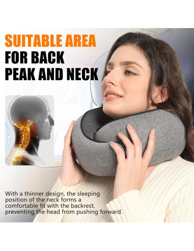 Almohada de viaje Almalls espuma viscoelástica gris oscuro