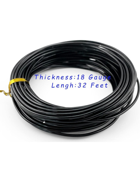 Alambre de Aluminio Flexible AEAOA 18 Gauge Negro 10.06m Alambre de Aluminio Flexible AEAOA 18 Gauge Negro 10.06m