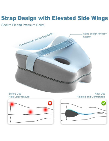 Almohada Ergonómica para Rodillas RQUXMT Azul Espuma Memoria