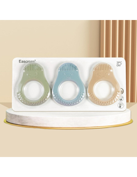 Mordedores para Bebés Aguacate - 3 Piezas Silicona Libre BPA Mordedores para Bebés Aguacate - 3 Piezas Silicona Libre BPA