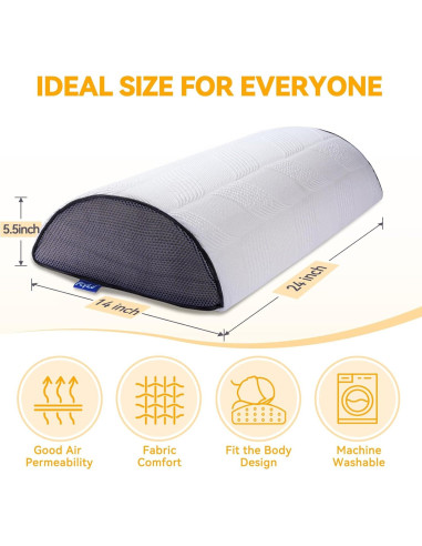 Almohada para Rodilla FcyLd Media Luna Espuma Memoria 61x36 cm