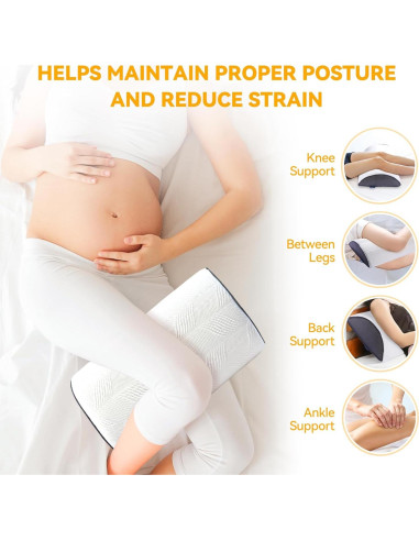 Almohada para Rodilla FcyLd Media Luna Espuma Memoria 61x36 cm