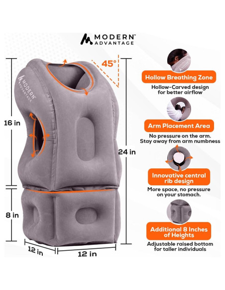 Almohada de Viaje Inflable Modern Advantage API 2.0 Gris Almohada de Viaje Inflable Modern Advantage API 2.0 Gris