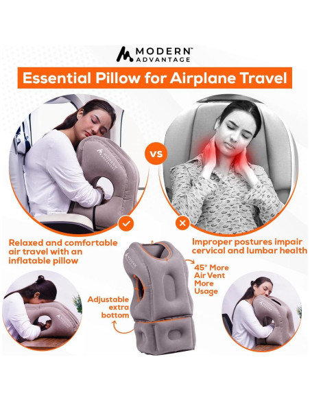 Almohada de Viaje Inflable Modern Advantage API 2.0 Gris Almohada de Viaje Inflable Modern Advantage API 2.0 Gris