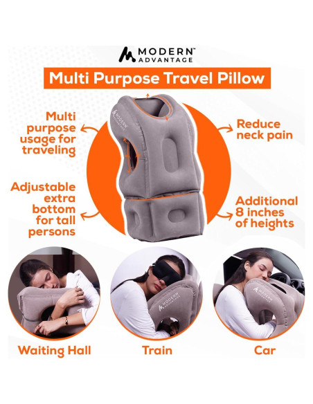 Almohada de Viaje Inflable Modern Advantage API 2.0 Gris Almohada de Viaje Inflable Modern Advantage API 2.0 Gris