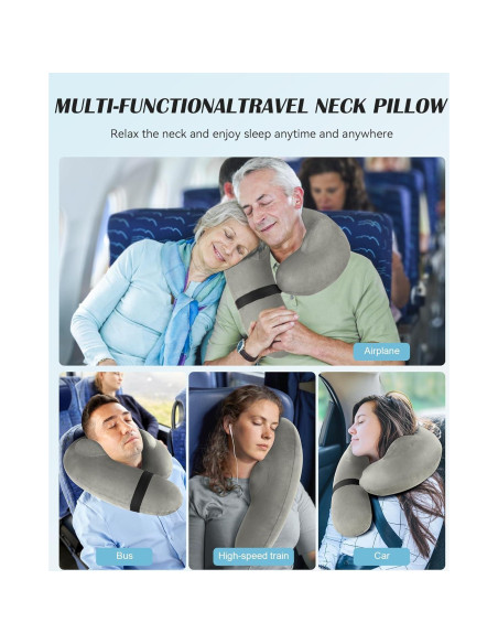 Almohada de Cuello Inflable BLABOK para Viajar Gris Almohada de Cuello Inflable BLABOK para Viajar Gris