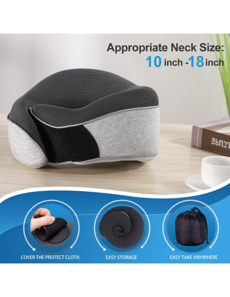 Almohada de Cuello de Viaje UBEUONLY Ajustable Espuma Memoria Almohada de Cuello de Viaje UBEUONLY Ajustable Espuma Memoria