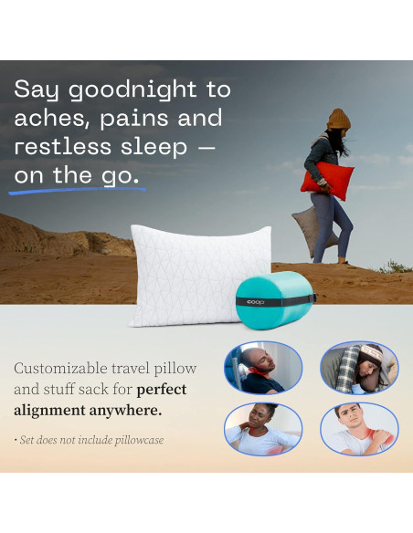 Almohada de Viaje Coop Home Goods Ajustable 48x36 cm Almohada de Viaje Coop Home Goods Ajustable 48x36 cm