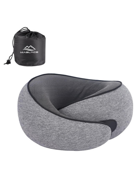 Almohada de Viaje MIAGLACE Espuma de Memoria 25,4cm Gris Almohada de Viaje MIAGLACE Espuma de Memoria 25,4cm Gris
