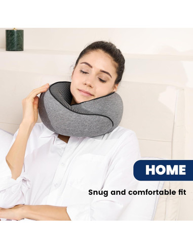 Almohada de Viaje MIAGLACE Espuma de Memoria 25,4cm Gris
