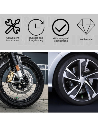 5 Tapones de Válvula de Neumático Latón Cromado DXNQ