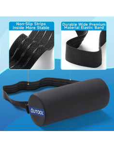 Almohada Lumbar QUTOOL Firme Negra para Silla y Coche 2