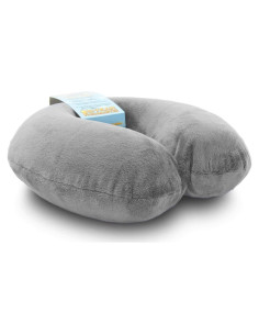 Almohada de Cuello de Viaje Crafty World Espuma de Memoria Gris