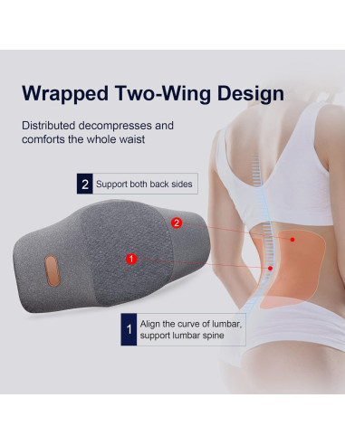 Almohada Lumbar Cozyhealth Espuma Viscoelástica Gris 0,45kg