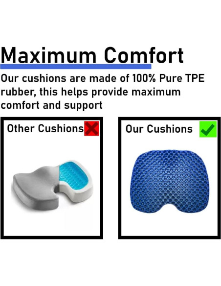 Cojín de Gel Azul ComforTec Doble Capa Antideslizante Cojín de Gel Azul ComforTec Doble Capa Antideslizante