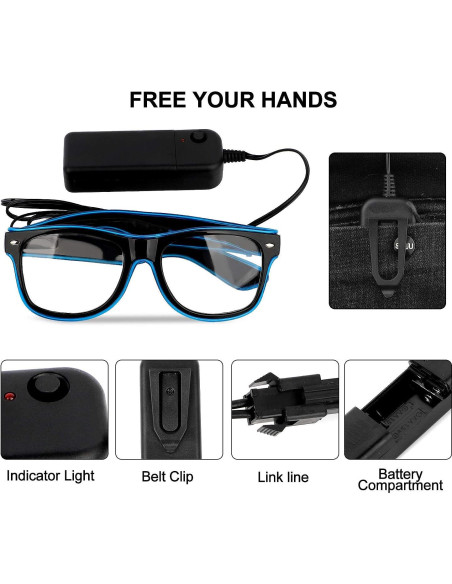 Gafas LED Iluminadas YouRfocus 2 Paquete Azul y Verde Gafas LED Iluminadas YouRfocus 2 Paquete Azul y Verde