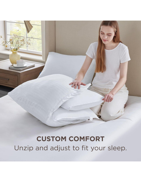 Cojines de Cama Ajustables Bedsure Queen 2 Piezas Algodón Cojines de Cama Ajustables Bedsure Queen 2 Piezas Algodón