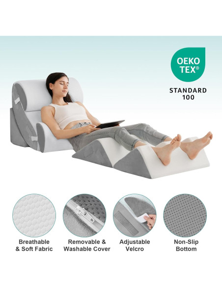 Hansleep Almohadas en Cuña Ortopédica 6 Piezas Espuma Viscoelástica Hansleep Almohadas en Cuña Ortopédica 6 Piezas Espuma Viscoelástica