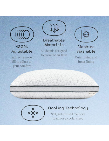 Almohada Coop Home Goods Eden Reina + Funda y Protectores Almohada Coop Home Goods Eden Reina + Funda y Protectores