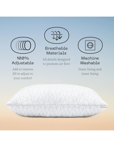 Almohada Ajustable Coop Home Goods Rey + Almohada Corporal Almohada Ajustable Coop Home Goods Rey + Almohada Corporal