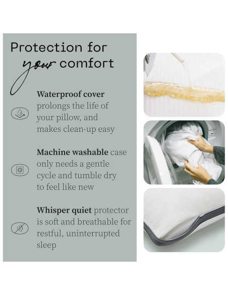 Almohada Coop Home Goods Eden Reina + Funda y Protectores Almohada Coop Home Goods Eden Reina + Funda y Protectores