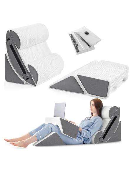 Juego de 6 almohadas ortopédicas Yojoker en cuña - Espuma viscoelástica Juego de 6 almohadas ortopédicas Yojoker en cuña - Espuma viscoelástica