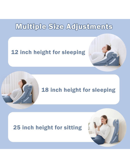 Cojín en cuña ajustable SlumbayTale 30 cm espuma viscoelástica Cojín en cuña ajustable SlumbayTale 30 cm espuma viscoelástica