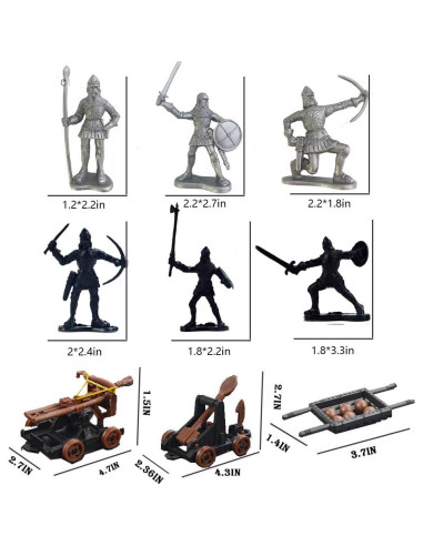 42 Piezas Juguetes Caballeros y Caballos Odowalker