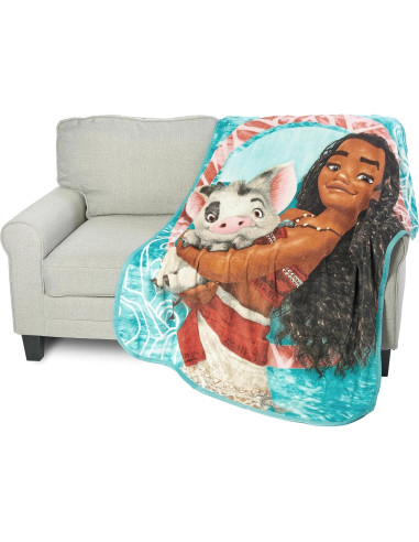 Manta Micro Raschel Disney Moana 116x152 cm Multicolor