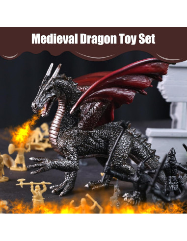 Juego de Figuras de Acción 3 Nutrias Dragón Medieval 230PCS