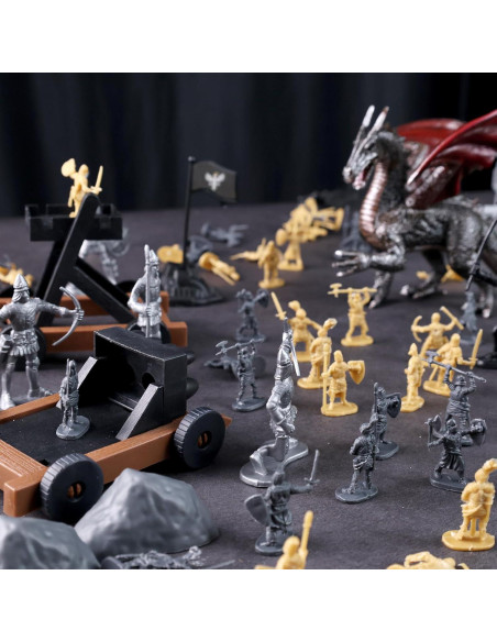 Juego de Figuras de Acción 3 Nutrias Dragón Medieval 230PCS Juego de Figuras de Acción 3 Nutrias Dragón Medieval 230PCS