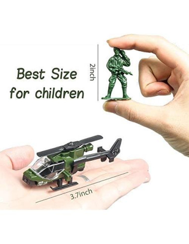 Juego de 18 vehículos militares Singer con tanques y soldados