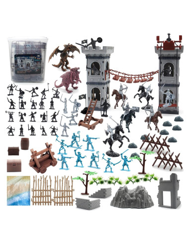 Set Juguete Castillo Medieval Mostop con Soldados y Dragones